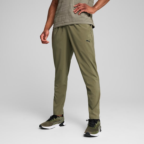 Train All Day Men's Woven Tapered Training Pants, Loden Green, extralarge-IND