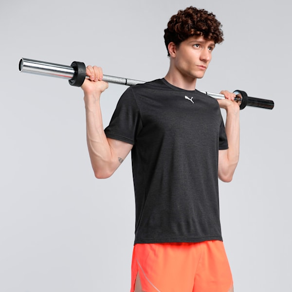 Train All Day Heather Cat Men's Training Tee, PUMA Black Heather, extralarge-IND