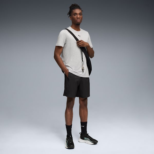 ESSENTIALS HEATHER CAT Tee, Light Gray Heather, extralarge