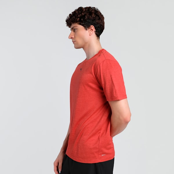 Train All Day Heather Cat Men's Training Tee, Red Fire Heather, extralarge-IND