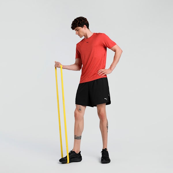 Train All Day Heather Cat Men's Training Tee, Red Fire Heather, extralarge-IND