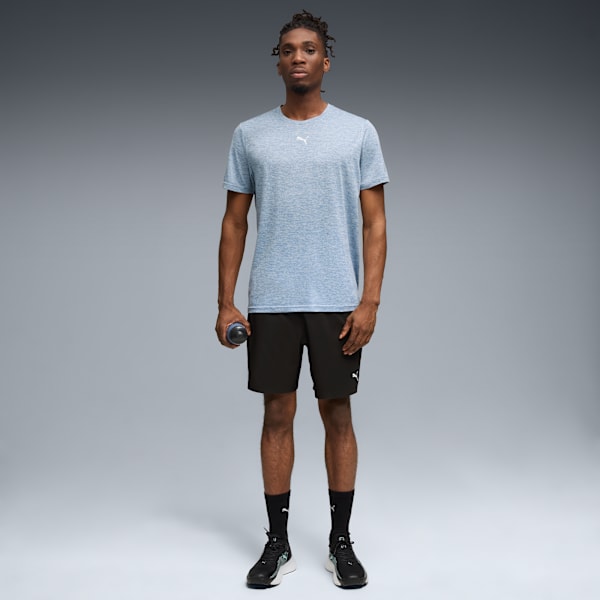 ESSENTIALS HEATHER CAT Tee, Cool Blue Heather, extralarge