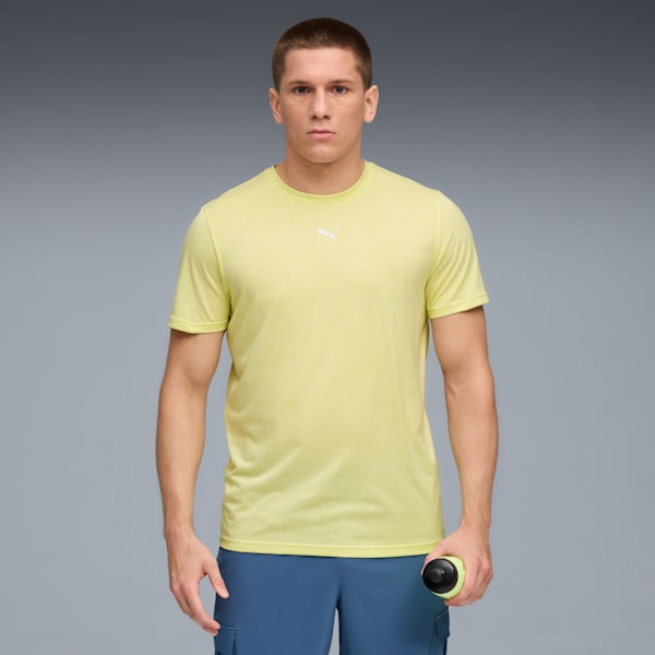 ESSENTIALS HEATHER CAT Tee, Gold Moon Heather, extralarge