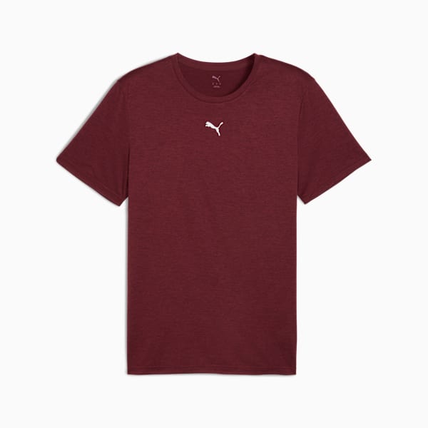 Playera Train All Day Essentials Texture para hombre, Ruby Shimmer Heather, extralarge