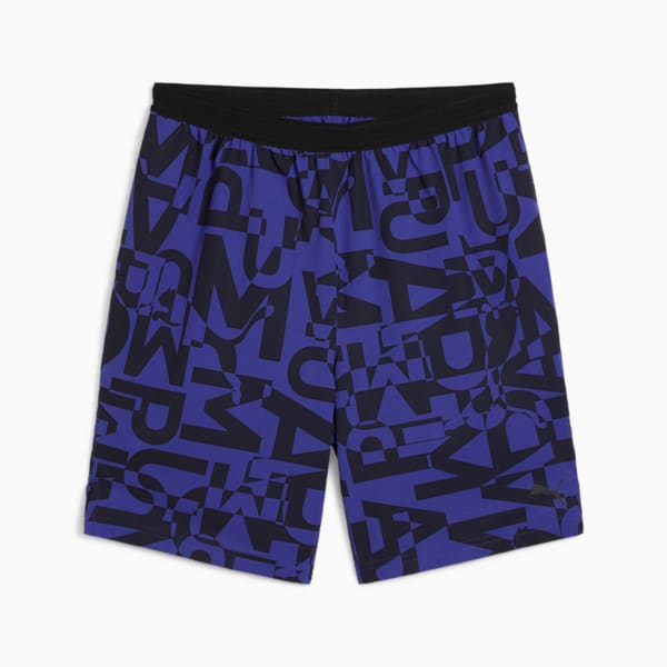 Shorts Hombre con estampado integral 17cm, Lapis Lazuli, extralarge