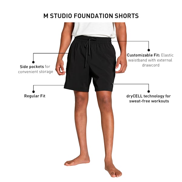 STUDIO FOUNDATION Men's Training Shorts, PUMA Black, extralarge-IND