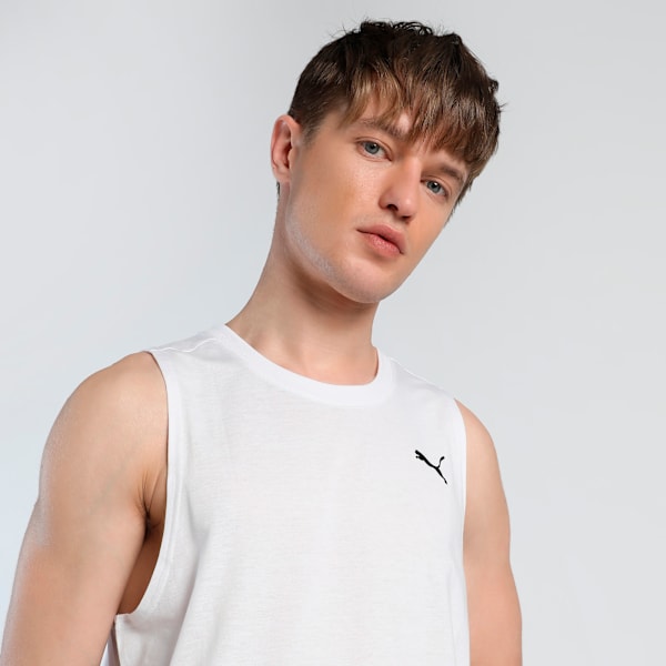 Train All Day TECH Triblend Men's Sleeveless Training Tank, PUMA White, extralarge-IND