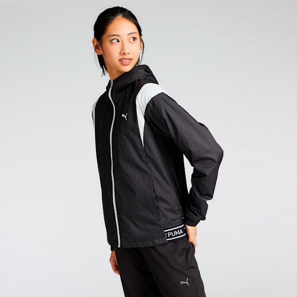 ウィメンズ トレーニング FOUNDATION ブラッシュド トリコット ウーブン ジャケット, PUMA Black, extralarge-JPN