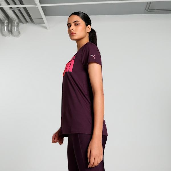 RUN Fav Graphic Women's Running Tee, Midnight Plum, extralarge-IND