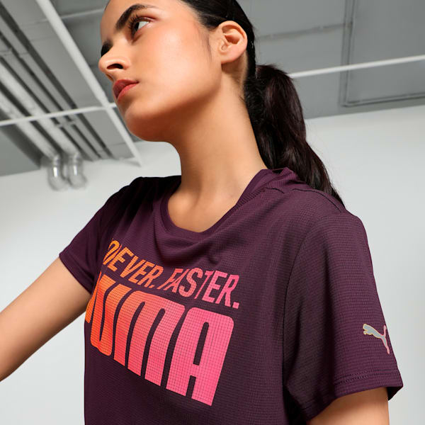 RUN Fav Graphic Women's Running Tee, Midnight Plum, extralarge-IND