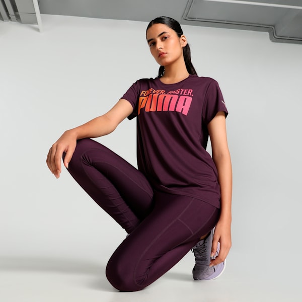RUN Fav Graphic Women's Running Tee, Midnight Plum, extralarge-IND