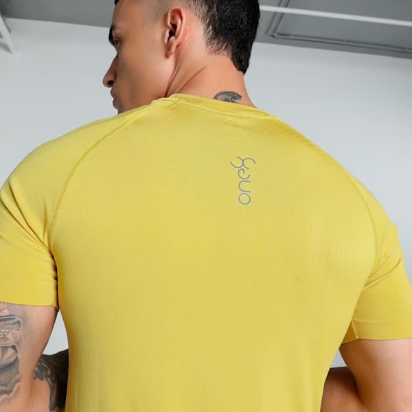 PUMA x one8 Men's Seamless Tight Fit Training Tee, Fresh Pear, extralarge-IND