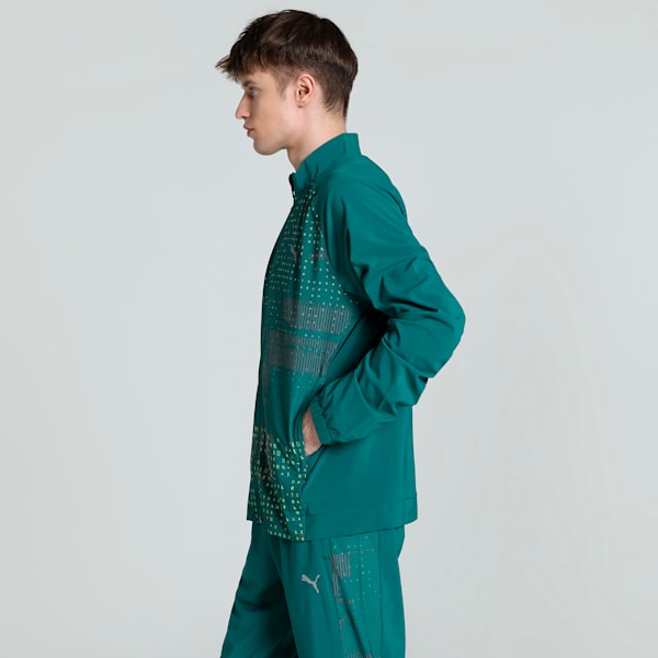PUMA x one8 Men's Slim Fit Training Woven Jacket, Cold Green, extralarge-IND