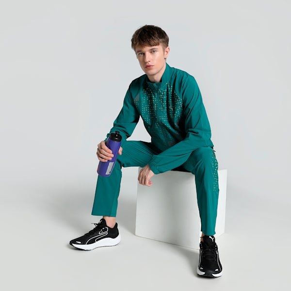 PUMA x one8 Men's Slim Fit Training Woven Jacket, Cold Green, extralarge-IND