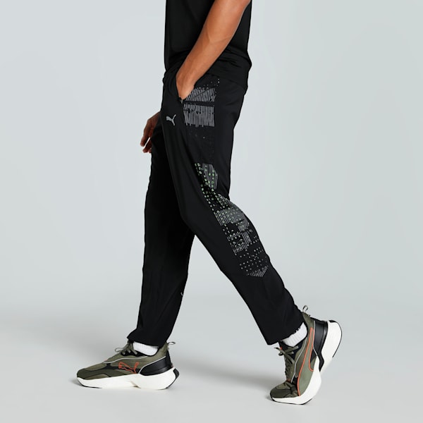 PUMA x one8 Men's Slim Fit Woven Training Pants, PUMA Black, extralarge-IND