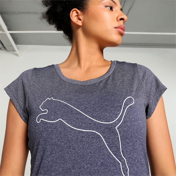Heather Cat Women's Training T-shirt, PUMA Navy Heather, extralarge-IND