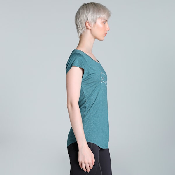 Heather Cat Women's Training T-shirt, Cold Green Heather, extralarge-IND