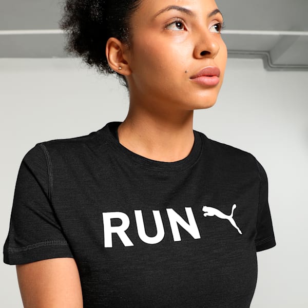 RUN Graphic Women's Running T-shirt, PUMA Black, extralarge-IND