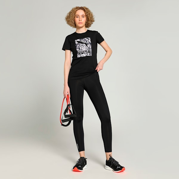 Women's Graphic Script Training T-shirt, PUMA Black, extralarge-IND