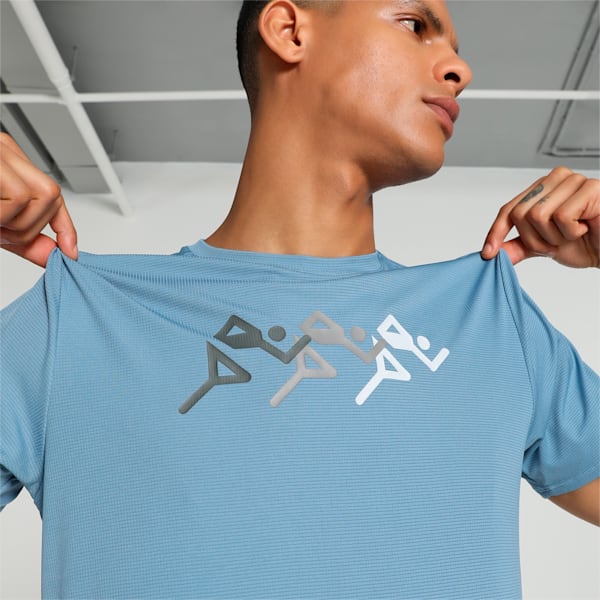 RUN FAVORITE GRAPHIC Men's Running T-shirt, Zen Blue-Road2Paris, extralarge-IND