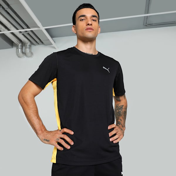 RUN FAVORITE VELOCITY Men's Running T-shirt, PUMA Black-Sun Stream, extralarge-IND