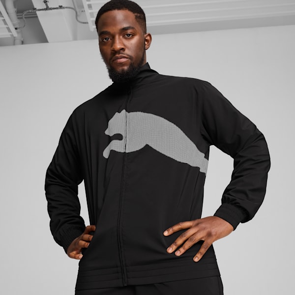 メンズ トレーニング トレインオールデイ ビッグ キャット フルジップ ウーブンジャケット, PUMA Black, extralarge-JPN