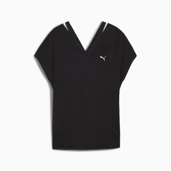 ウィメンズ ヨガ スタジオ ファッション 半袖 Tシャツ, PUMA Black, extralarge-JPN
