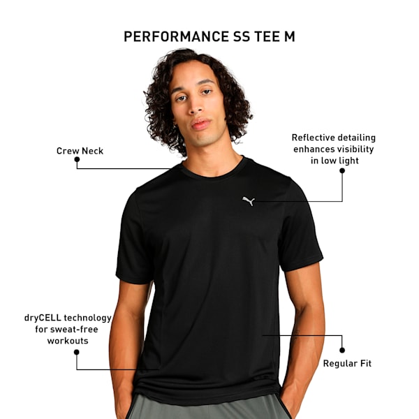 Men's Logo Training T-shirt, Puma Black, extralarge-IND