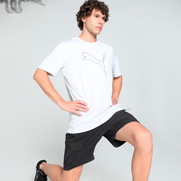 Men's Cat Logo Training Tee, Silver Mist, extralarge-IND