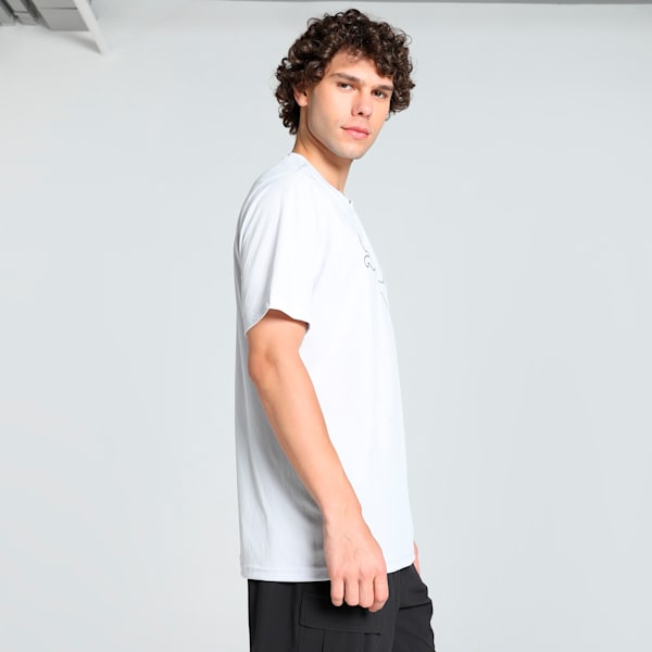 Men's Cat Logo Training Tee, Silver Mist, extralarge-IND