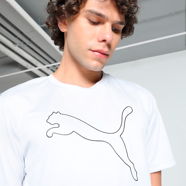 Men's Cat Logo Training Tee, Silver Mist, extralarge-IND