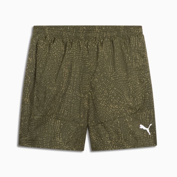 Men's All Over Print Running Shorts, Dark Olive-AOP, extralarge