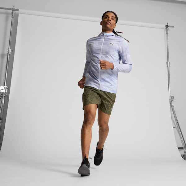 Men's All Over Print Running Shorts, Dark Olive-AOP, extralarge