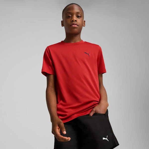 Train All Day Youth Training Tee, Red Fire, extralarge-IND