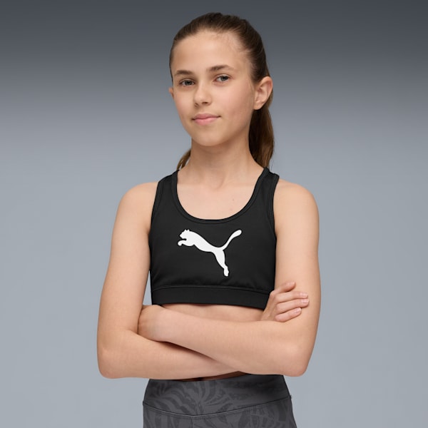 Train All Day Essentials Big Kids' Low Support Bra, PUMA Black, extralarge