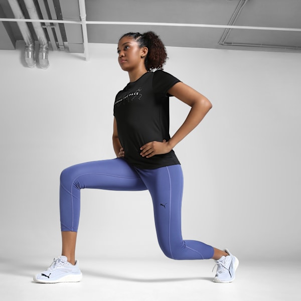 Graphic Slogan Women's Running Tee, PUMA Black-Q2, extralarge-IND