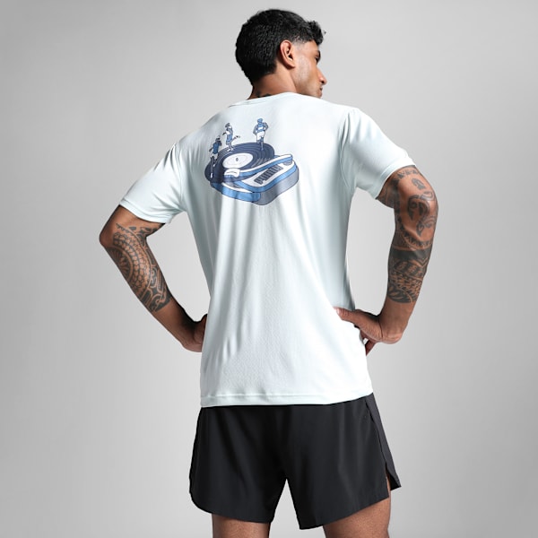GRAPHICS Slogan Men's Running Tee, Peaceful Blue, extralarge-IND