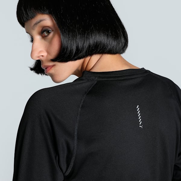 VELOCITY Women's Long Sleeve Slim Fit Running Top, PUMA Black, extralarge-IND
