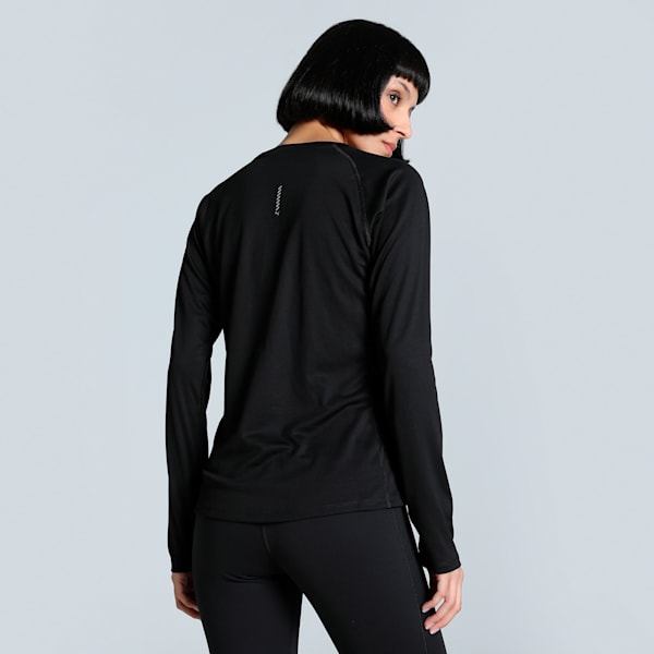 VELOCITY Women's Long Sleeve Slim Fit Running Top, PUMA Black, extralarge-IND