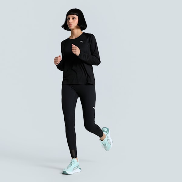 VELOCITY Women's Long Sleeve Slim Fit Running Top, PUMA Black, extralarge-IND