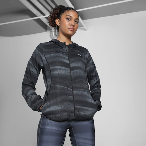 VELOCITY All-Over Print Woven Women's Running Jacket, PUMA Black, extralarge-IND