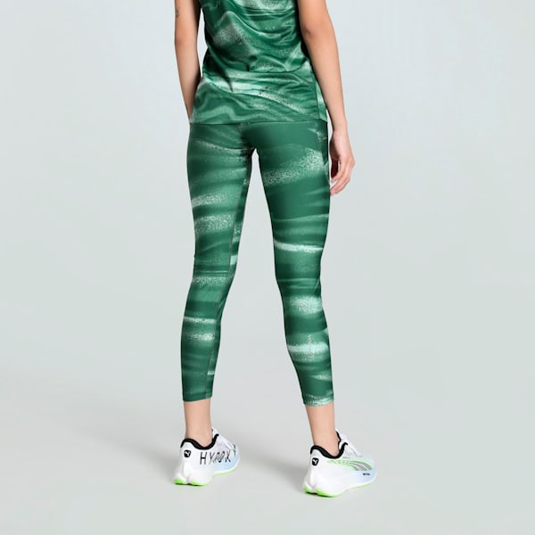 VELOCITY All-Over Print Women's Running Tights, Green Moon, extralarge-IND