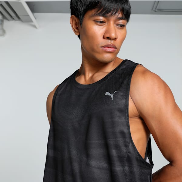 VELOCITY All-Over Print Polyblend Men's Running Tank, PUMA Black, extralarge-IND