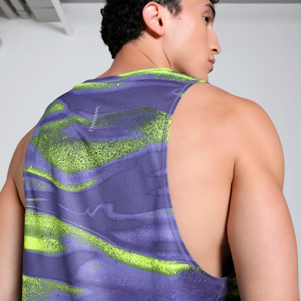 VELOCITY All-Over Print Polyblend Men's Running Tank, Blue Crystal, extralarge-IND