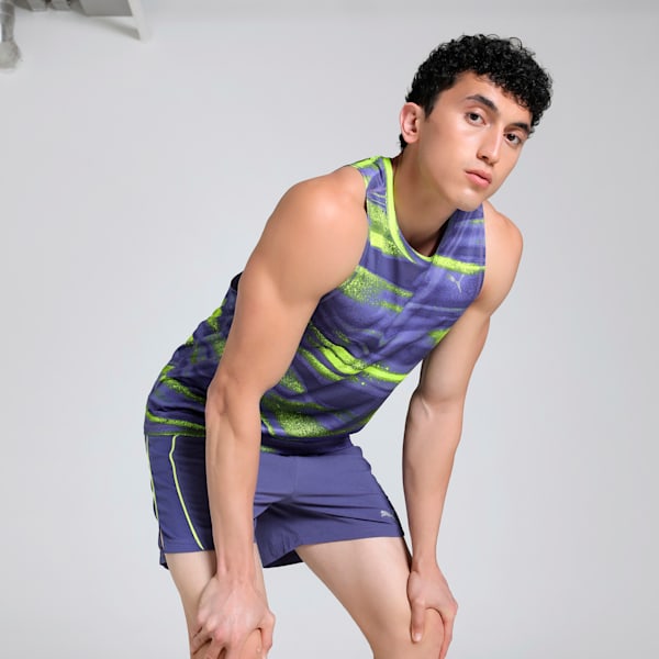 VELOCITY All-Over Print Polyblend Men's Running Tank, Blue Crystal, extralarge-IND