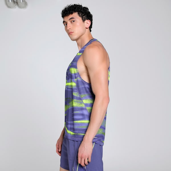 VELOCITY All-Over Print Polyblend Men's Running Tank, Blue Crystal, extralarge-IND
