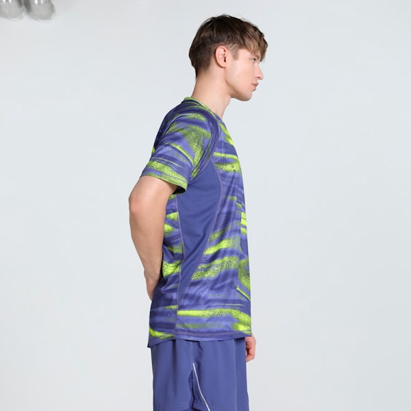VELOCITY All-Over Print Men's Running Tee, Blue Crystal, extralarge-IND