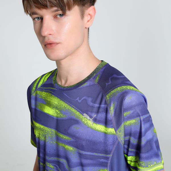 VELOCITY All-Over Print Men's Running Tee, Blue Crystal, extralarge-IND