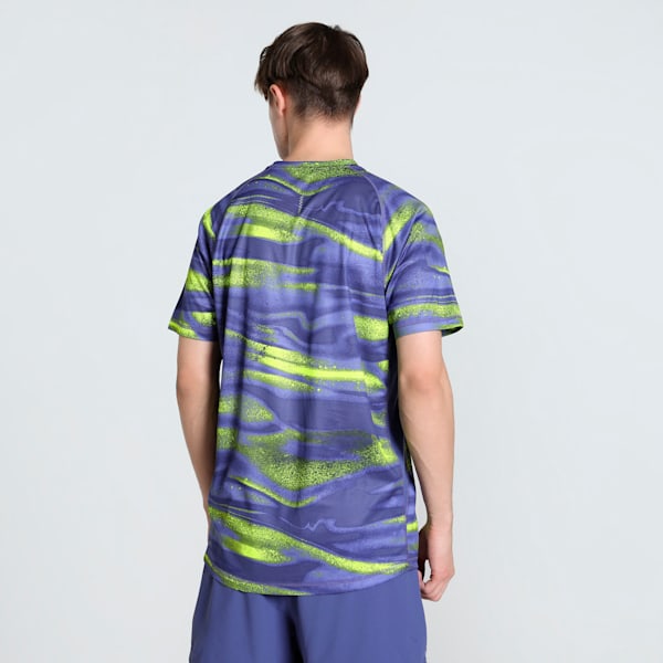 VELOCITY All-Over Print Men's Running Tee, Blue Crystal, extralarge-IND
