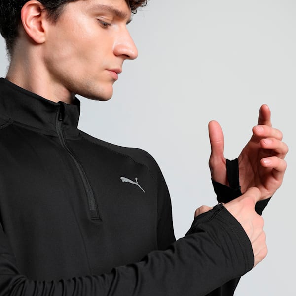 VELOCITY CLOUDSPUN Men's Quarter-Zip Running Top, PUMA Black, extralarge-IND